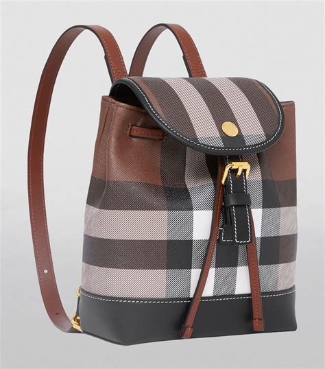 burberry leather check backpack